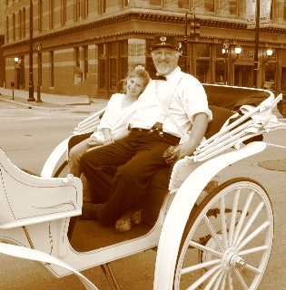 Chaplain Randy takes granddaughter Hope for a carriage ride